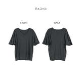 ボリュームフレア袖Vネックカットソー M/L/LL/3L/4L | atONE | 詳細画像43 
