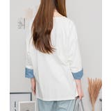 袖口裏タンガリーロングTシャツ ロングスリーブ カットソー | atONE | 詳細画像9 