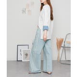 袖口裏タンガリーロングTシャツ ロングスリーブ カットソー | atONE | 詳細画像11 