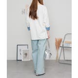 袖口裏タンガリーロングTシャツ ロングスリーブ カットソー | atONE | 詳細画像12 