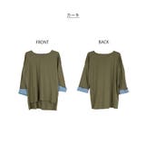 袖口裏タンガリーロングTシャツ ロングスリーブ カットソー | atONE | 詳細画像35 