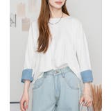 袖口裏タンガリーロングTシャツ ロングスリーブ カットソー | atONE | 詳細画像6 