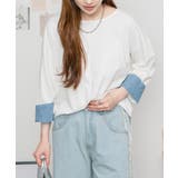 袖口裏タンガリーロングTシャツ ロングスリーブ カットソー | atONE | 詳細画像7 