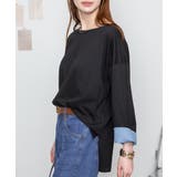 袖口裏タンガリーロングTシャツ ロングスリーブ カットソー | atONE | 詳細画像28 