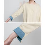 袖口裏タンガリーロングTシャツ ロングスリーブ カットソー | atONE | 詳細画像37 