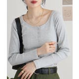 ランダムリブヘンリーネックロングTシャツ | atONE | 詳細画像37 