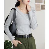 ランダムリブヘンリーネックロングTシャツ | atONE | 詳細画像38 