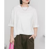 ロールアップハーフスリーブカットソー ゆったりとしたシルエットがかわいい | atONE | 詳細画像1