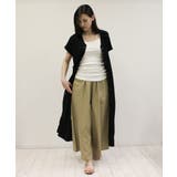 ブラック | ワッフルバックボタンワンピース 3WAYのワッフル生地ロングカーディガン バック… | atONE