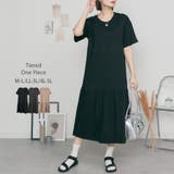 ブラック | 着るだけでお洒落 裾ティアードワンピース  | atONE