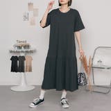 チャコールグレー | 着るだけでお洒落 裾ティアードワンピース  | atONE