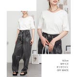 Vネック5分袖コットンリブTシャツ 無地 カジュアル | atONE | 詳細画像22 