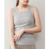 ランダムリブスクエアタンクトップ ノースリーブ 無地 | atONE | 詳細画像18 