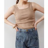 ランダムリブスクエアタンクトップ ノースリーブ 無地 | atONE | 詳細画像39 