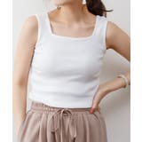 ランダムリブスクエアタンクトップ ノースリーブ 無地 | atONE | 詳細画像8 