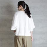 前ギャザーVネック6分袖Tシャツ | atONE | 詳細画像22