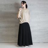 前ギャザーVネック6分袖Tシャツ | atONE | 詳細画像27