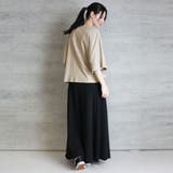 前ギャザーVネック6分袖Tシャツ | atONE | 詳細画像28