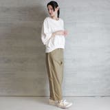 前ギャザーVネック6分袖Tシャツ | atONE | 詳細画像30