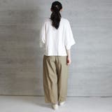 前ギャザーVネック6分袖Tシャツ | atONE | 詳細画像31