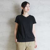 コットンフライスVネックフレンチTシャツ | atONE | 詳細画像12 
