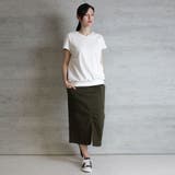 コットンフライスVネックフレンチTシャツ | atONE | 詳細画像24 