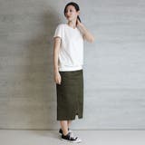 コットンフライスVネックフレンチTシャツ | atONE | 詳細画像25 