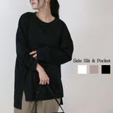 BLACK | サイドスリットポケットTシャツ | atONE