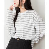 杢グレー/オフホワイト | BIGボーダーロングスリーブTシャツ | atONE