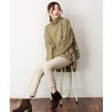 ニットドッキングハイネック裏起毛プルオーバー あったか | atONE | 詳細画像32 