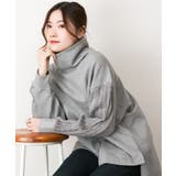 ニットドッキングハイネック裏起毛プルオーバー あったか | atONE | 詳細画像35 