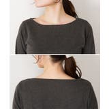 ボートネック指空きTシャツ | atONE | 詳細画像15 