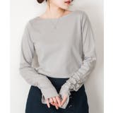 アイスグレー | ボートネック指空きTシャツ | atONE