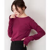 ボートネック指空きTシャツ | atONE | 詳細画像61 