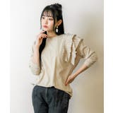 ライトベージュ | 片袖フリル長袖カットソー | atONE