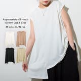 オフホワイト | アシメフレンチスリーブカットソー | atONE