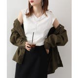 オフホワイト | Vネックリブノースリーブ | atONE