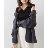 ブラック | Vネックリブノースリーブ | atONE