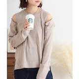 オープンショルダーロングスリーブTシャツ | atONE | 詳細画像9