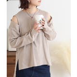 オープンショルダーロングスリーブTシャツ | atONE | 詳細画像10
