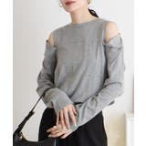 オープンショルダーロングスリーブTシャツ | atONE | 詳細画像18