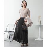 キーネックコットン5分袖トップス | atONE | 詳細画像19