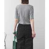 キーネックコットン5分袖トップス | atONE | 詳細画像28