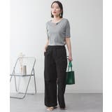 キーネックコットン5分袖トップス | atONE | 詳細画像31