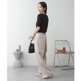 キーネックコットン5分袖トップス | atONE | 詳細画像43