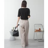 キーネックコットン5分袖トップス | atONE | 詳細画像44