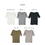 キーネックコットン5分袖トップス | atONE | 詳細画像67