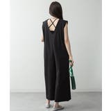 ミニ裏毛ディープVネックコットンジャンプスーツ | atONE | 詳細画像10