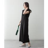 ミニ裏毛ディープVネックコットンジャンプスーツ | atONE | 詳細画像12