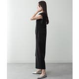 ミニ裏毛ディープVネックコットンジャンプスーツ | atONE | 詳細画像13